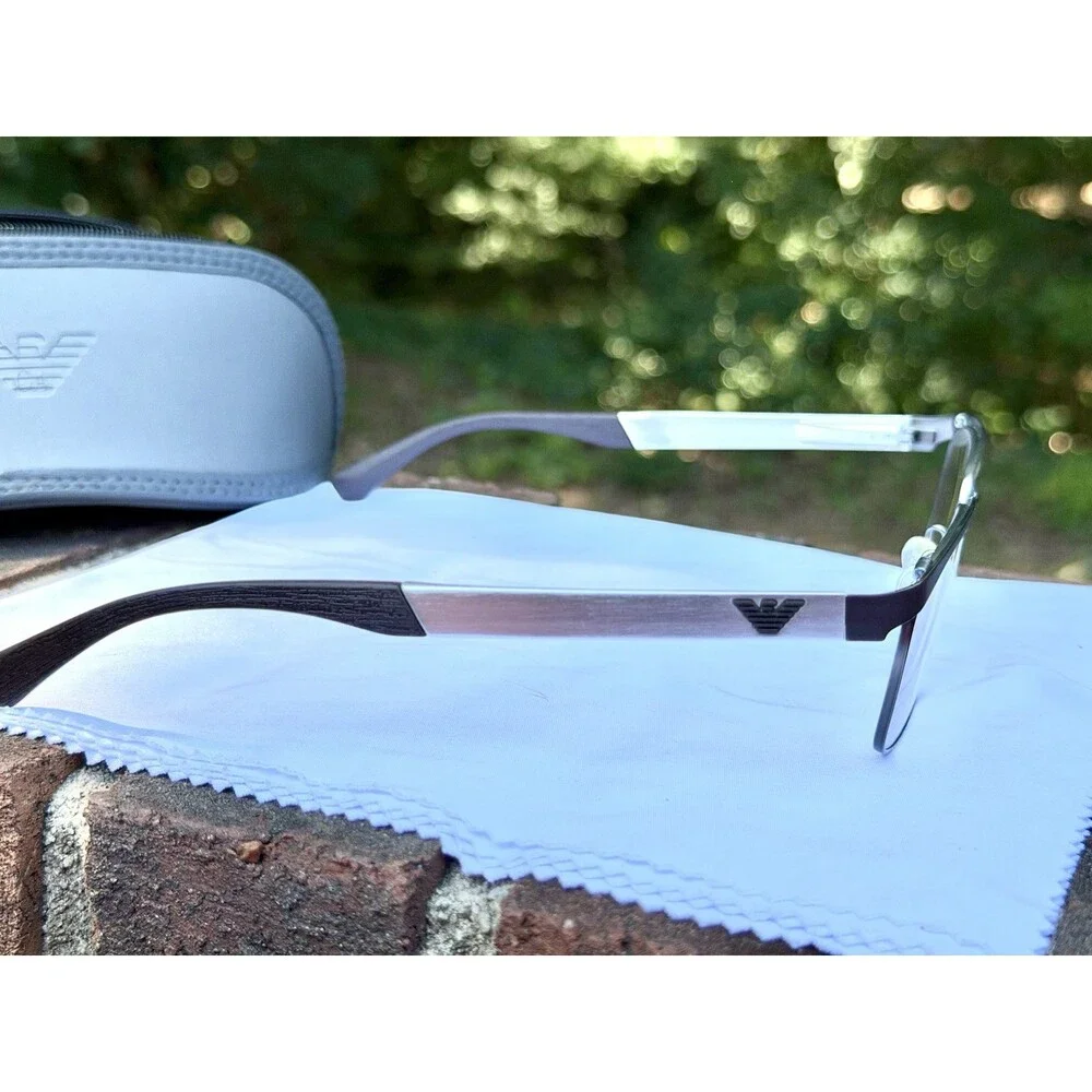 Emporio Armani EA 1057 3161 Matte Brown Gunmetal Eyeglasses Frame 52-17 140 Men
